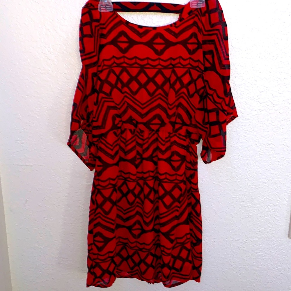 RED AND BLACK DRESS